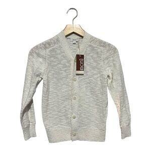 Motu Boys White Cardigan Sweater Size 10 Preppy Academia